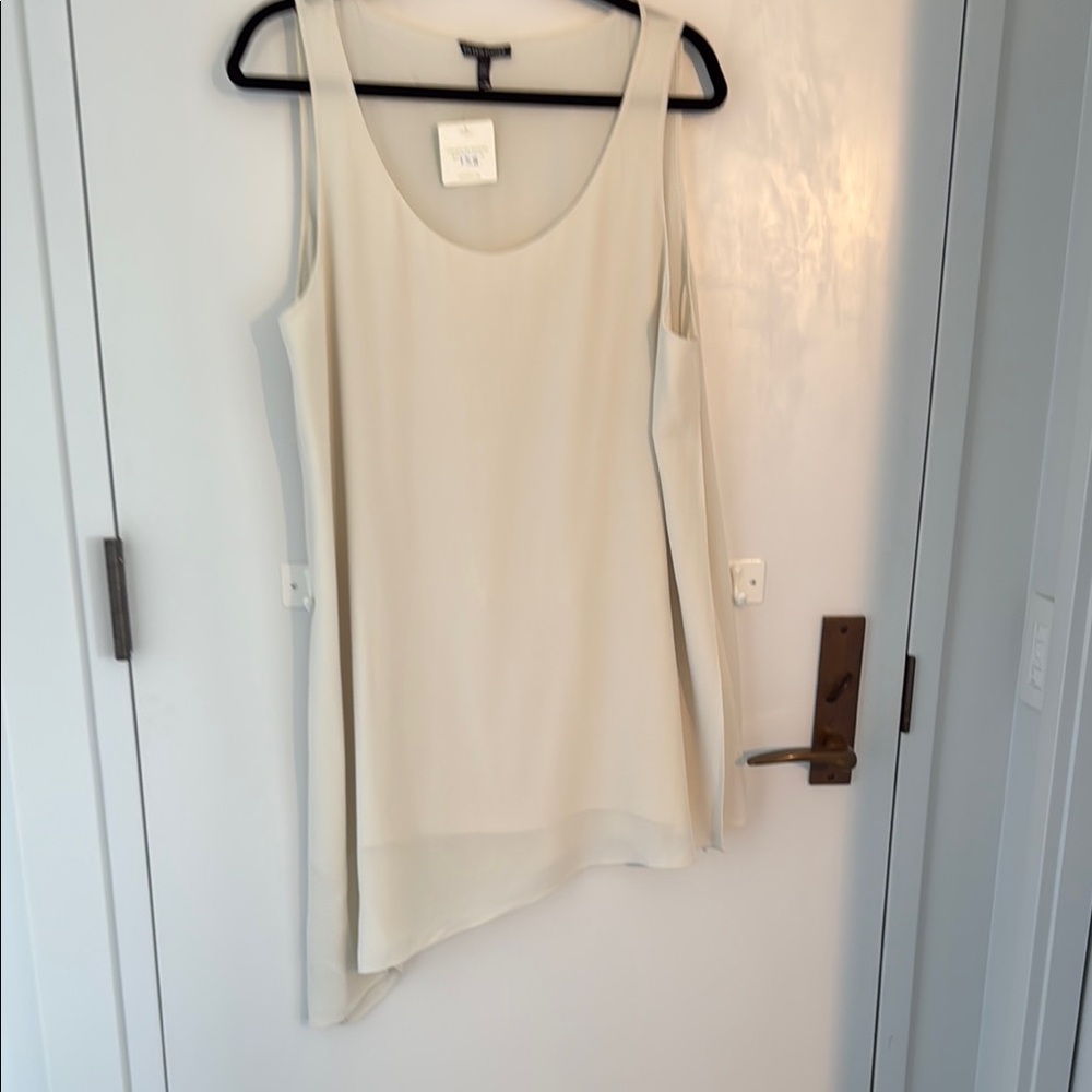 Eileen Fisher Asymmetrical Silk Ivory Tank Top (fits like a Large)